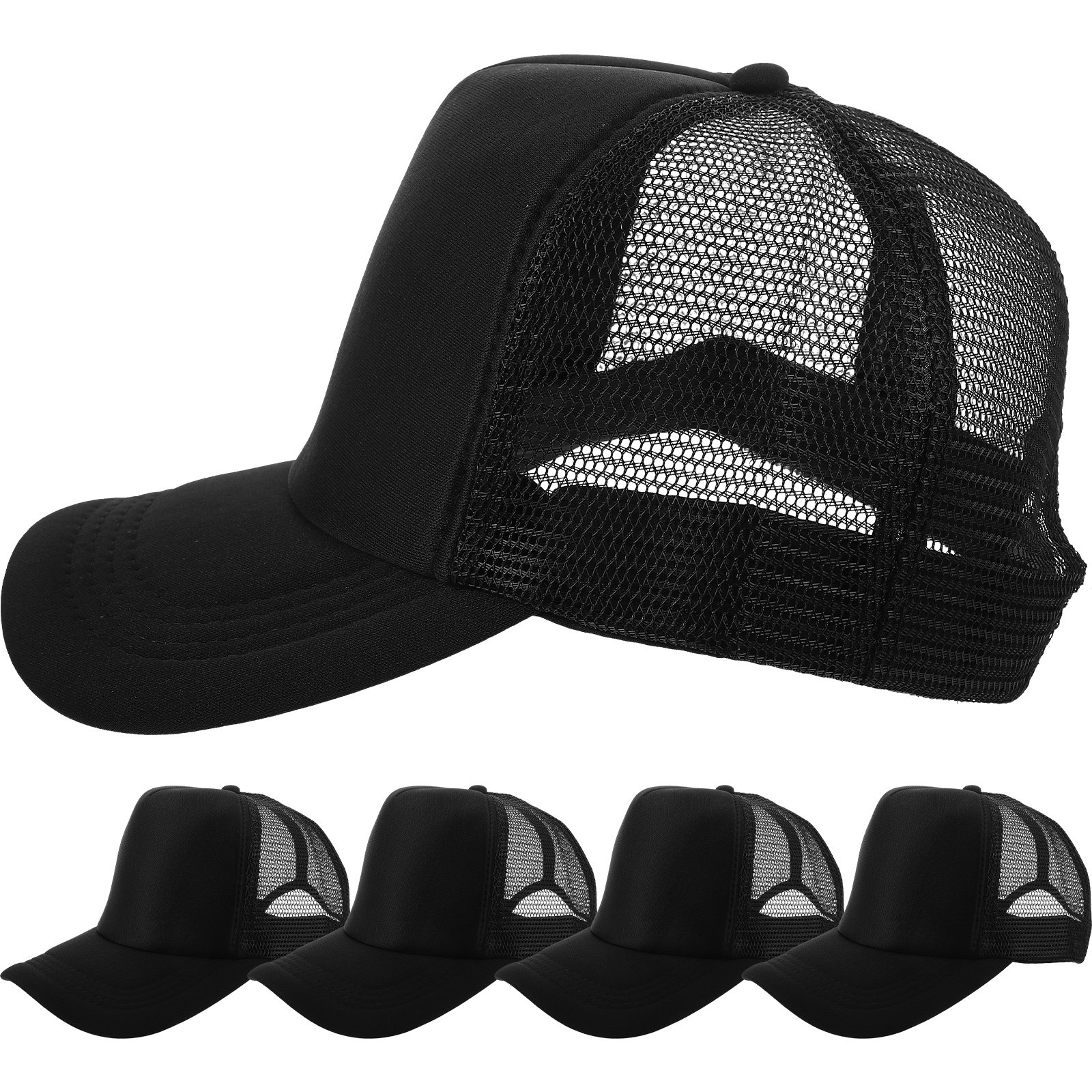 Hat Sublimation Blank - 10 Black DIY Blank Mesh Baseball