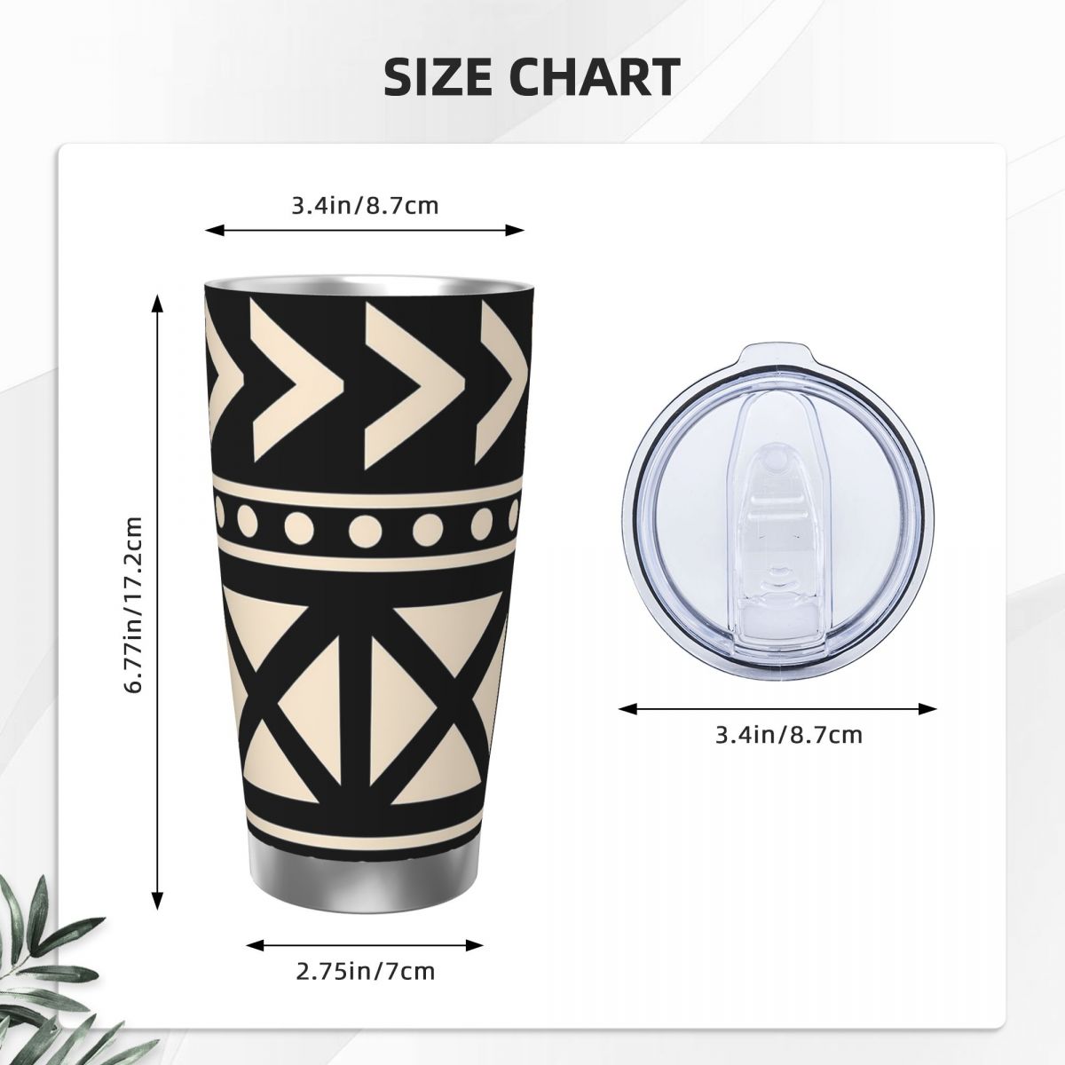 African Mud Cloth Black And Wh – обзор и цена Tumbler 20Oz White