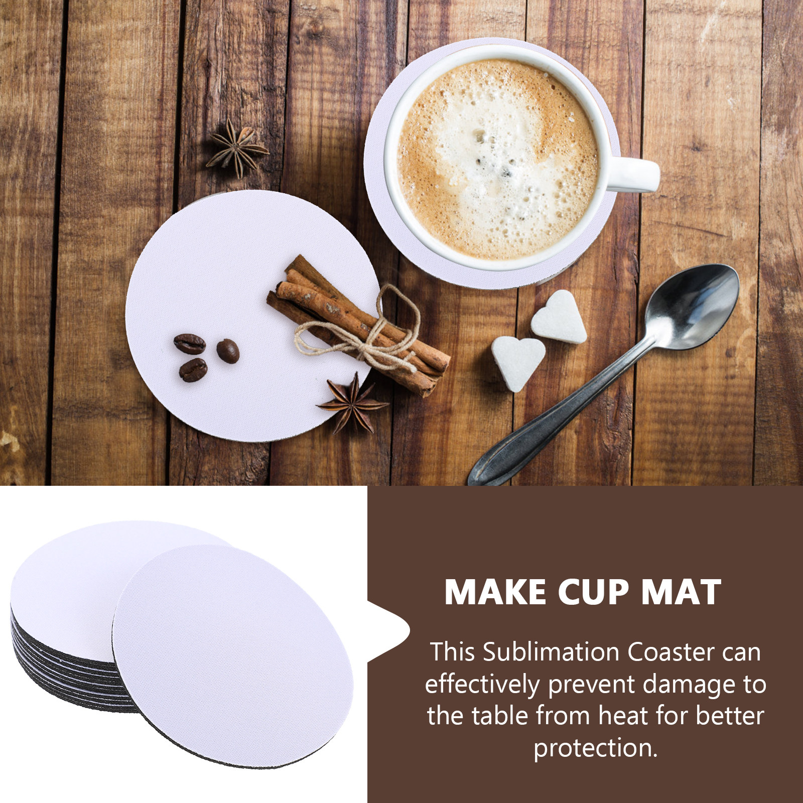 10Pcs Blank Heat Transfer Coas – обзор и цена Coaster Sublimation Blank