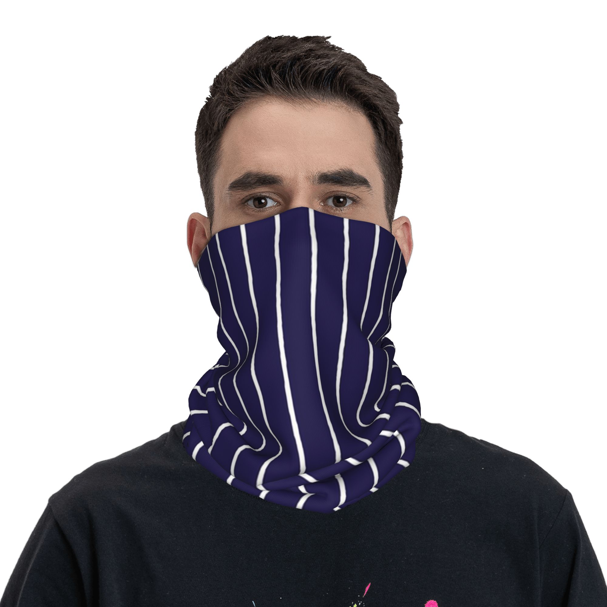 Navy Blue and White stripes Pi – обзор и цена Bandana Blank White