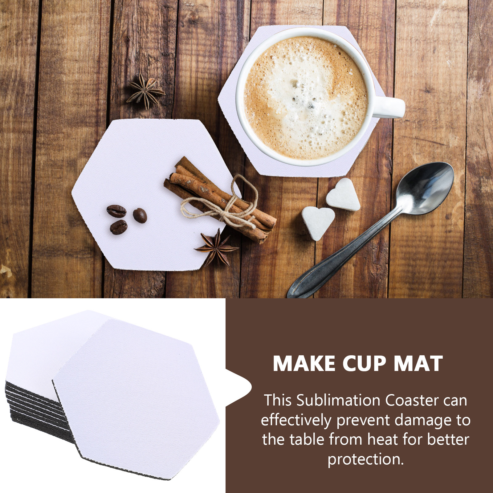10Pcs Sublimation Blank Coaste – обзор и цена Coaster Sublimation Blank